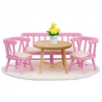 Игрушки, Набор кукольной мебели Смоланд Обеденный уголок розовый Lundby 473076, фото
