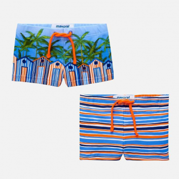 Мальчики, Комплект шорт для купания 2 шт MAYORAL (оранжевый)283729, фото