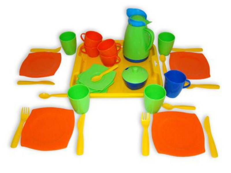 Игрушки, Набор посуды с подносом на 4 персоны Алиса  Полесье 634119, фото 1