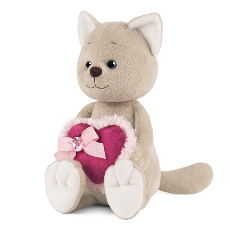 Мягкая игрушка Котик с Розовым Сердечком 25 см Maxitoys Luxury Romantic Plush Club